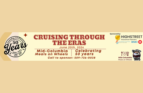 Celebrating 50 years with Mid-Columbia Meals on Wheels “Cruising through the Eras” gala on June 20