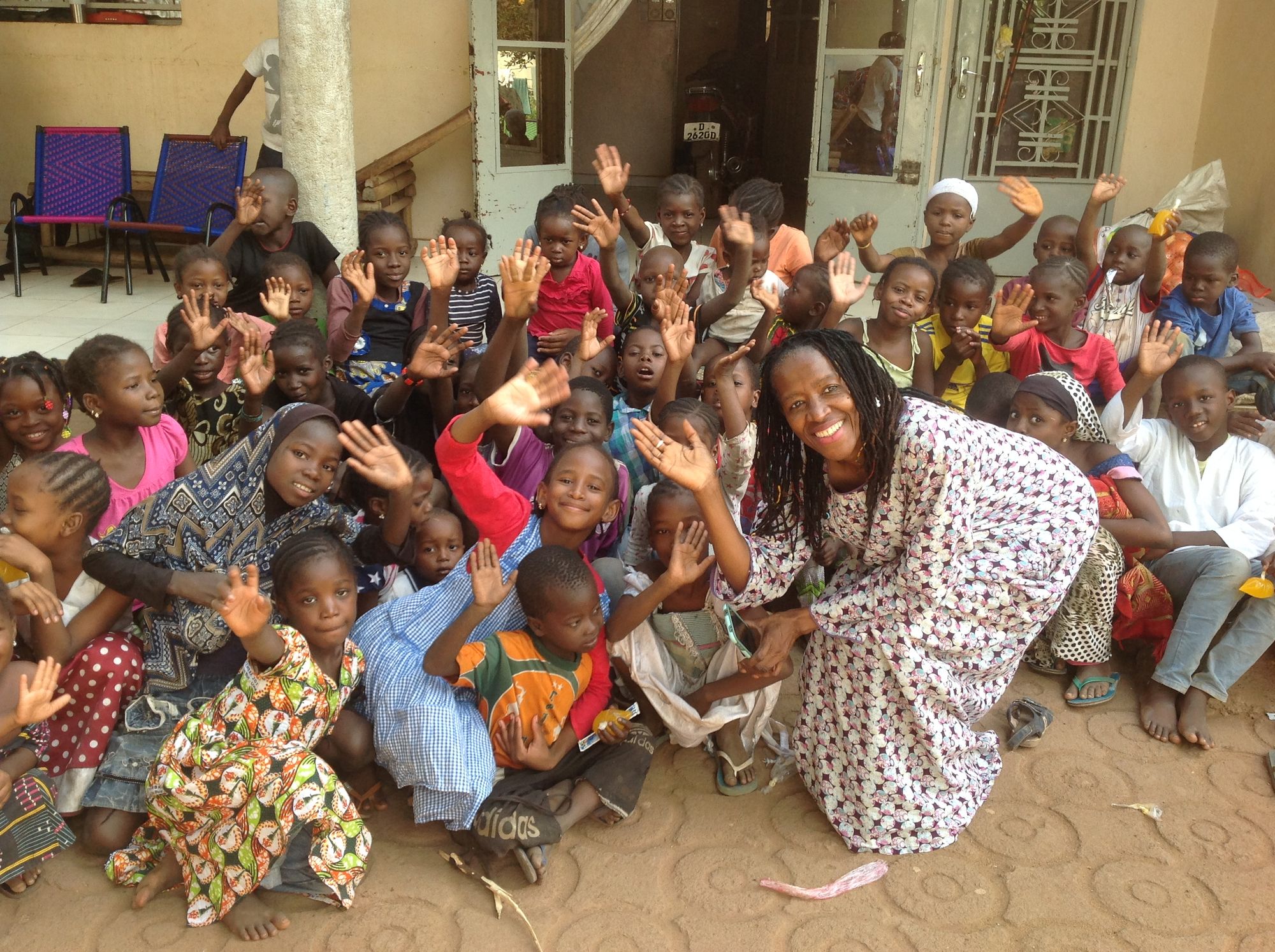  Fatima Traore with children at Aminata Ouarike Diarra’s Daycare Center in Bamako, Mali