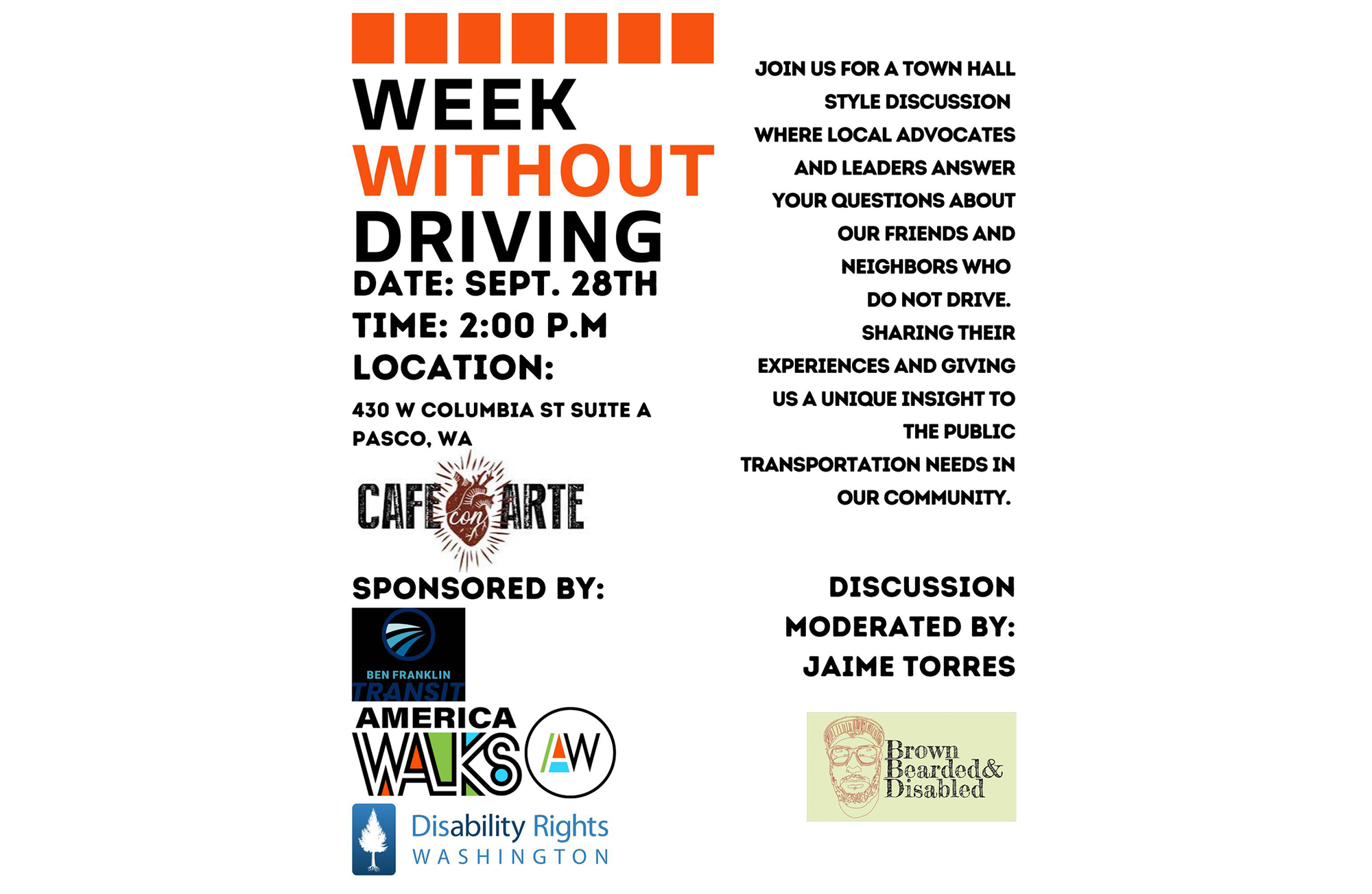 The flier for Week Without Driving 2024