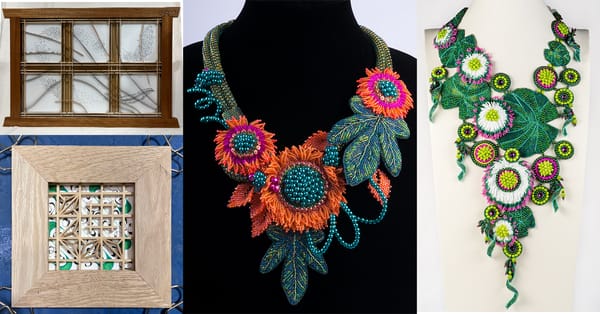 Exhibition of intricate woodwork and beadwork at Gallery at the Park